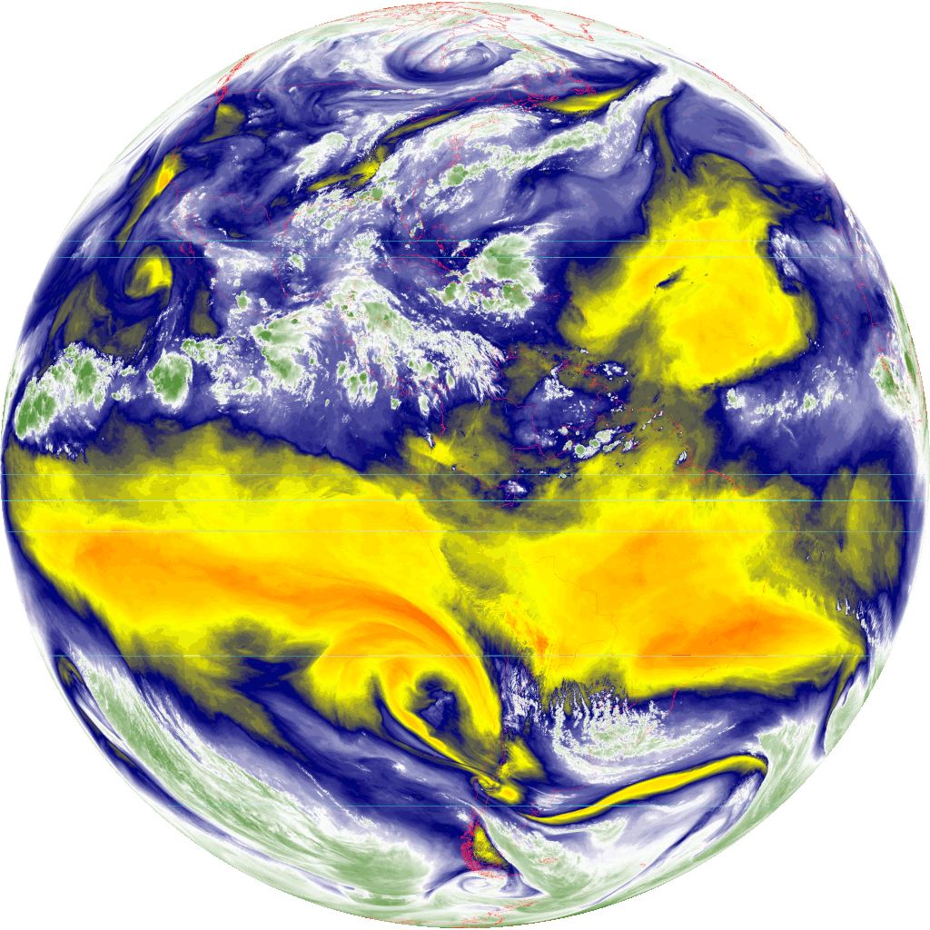 Water vapour in mid-level Troposphere animation